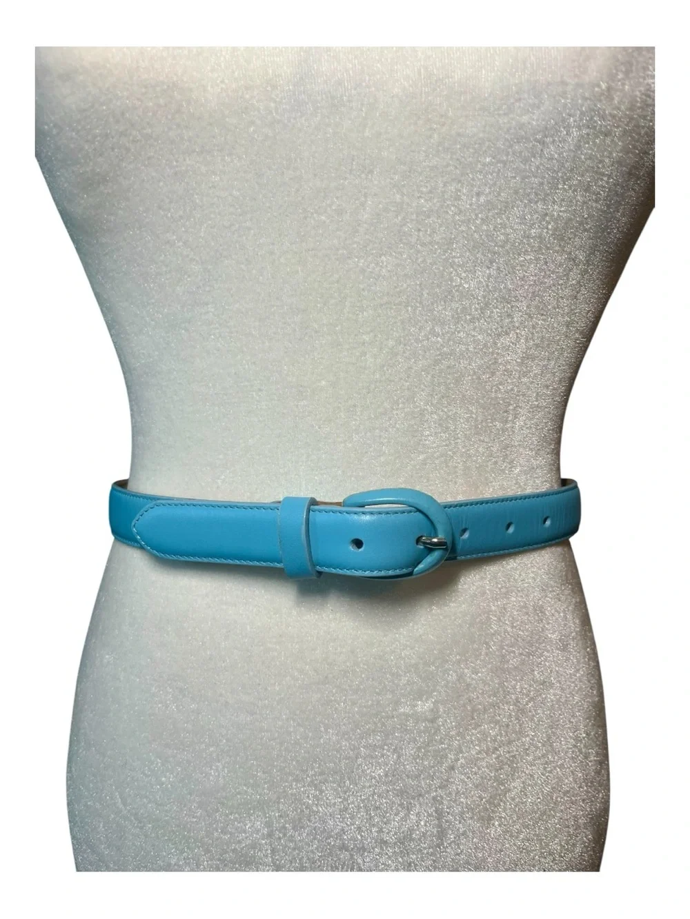 Talbots Women’s Genuine Leather Belt – Robin’s Egg Blue | Size XS | 1” Wide
